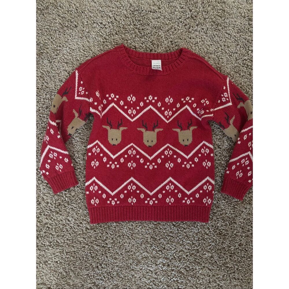 ❤️Carter’s Boy Reindeer Fair Isle Sweater